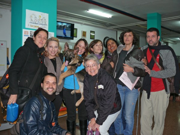 La Burka fent de gossa de teràpia a un grup de nerviosos futurs ensinistradors de gossos d'assistència acreditats! :)