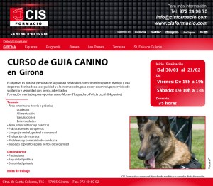 Inscripcions obertes pel nou curs de guia caní impartit per Lladruc. 