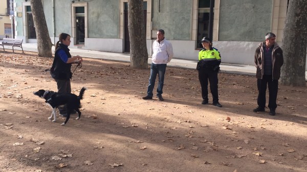 La Syra just després de localitzar la substància amagada en una butxaca d'un dels agents 